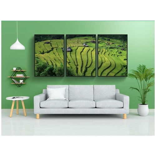 фото Набор модулных постеров для интерьера "пейзаж, террасные поля, вьетнам" 60x90 см. в тубусе, без рамки lotsprints