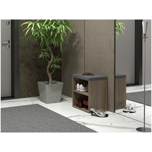 Обувница для прихожей Верона-3 Сонома ТрюфельТК Серый 45х30х47 банкетка тумба для обуви открытая 3485₽