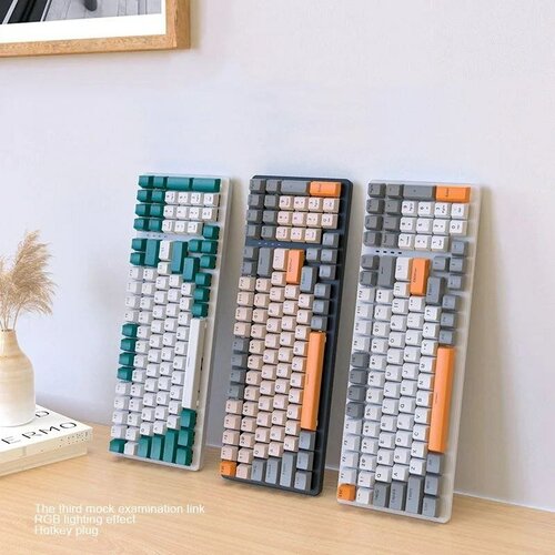 Клавиатура механическая Wolf K3 игровая с подсветкой проводная для компьютера ноутбука Gaminggame keyboard usb светящаяся зелено-белая 329000₽