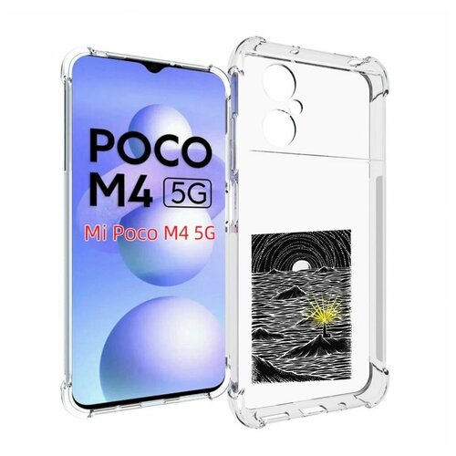 Чехол MyPads маяк в черно белом море для Xiaomi Poco M4 5G задняя-панель-накладка-бампер