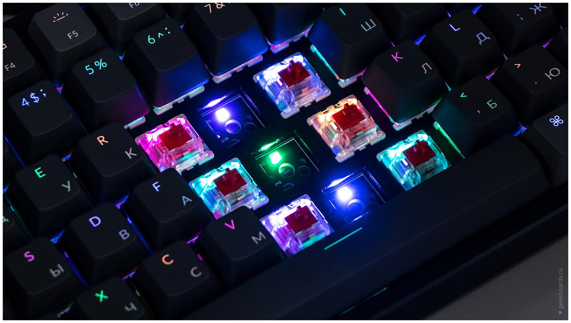 Клавиатура Keychron K2, 84 клавиши RGB подсветка, Hot-Swap, Gateron Red Switch (K2-C1H) - фото №8