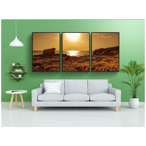 фото Набор модулных постеров для интерьера "солнце, заход солнца, после полудня" 60x90 см. в тубусе, без рамки lotsprints