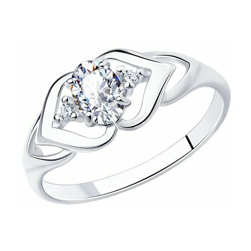 фото Серебряное кольцо sokolov 94012199 с фианитом, размер 17 diamant-online