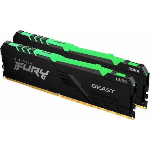 Kingston Память оперативная Kingston 64GB 6000MTs DDR5 CL40 DIMM Kit of 2 FURY Beast RGB XMP 3117000₽