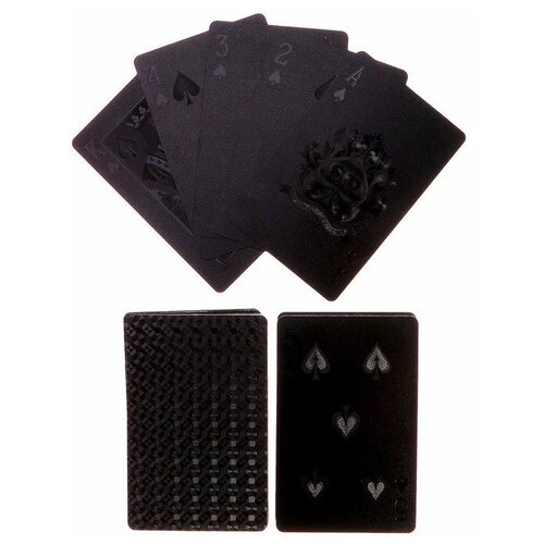 Подарки Игральные карты Чёрная абстракция из пластика (пластик, 54 карты)