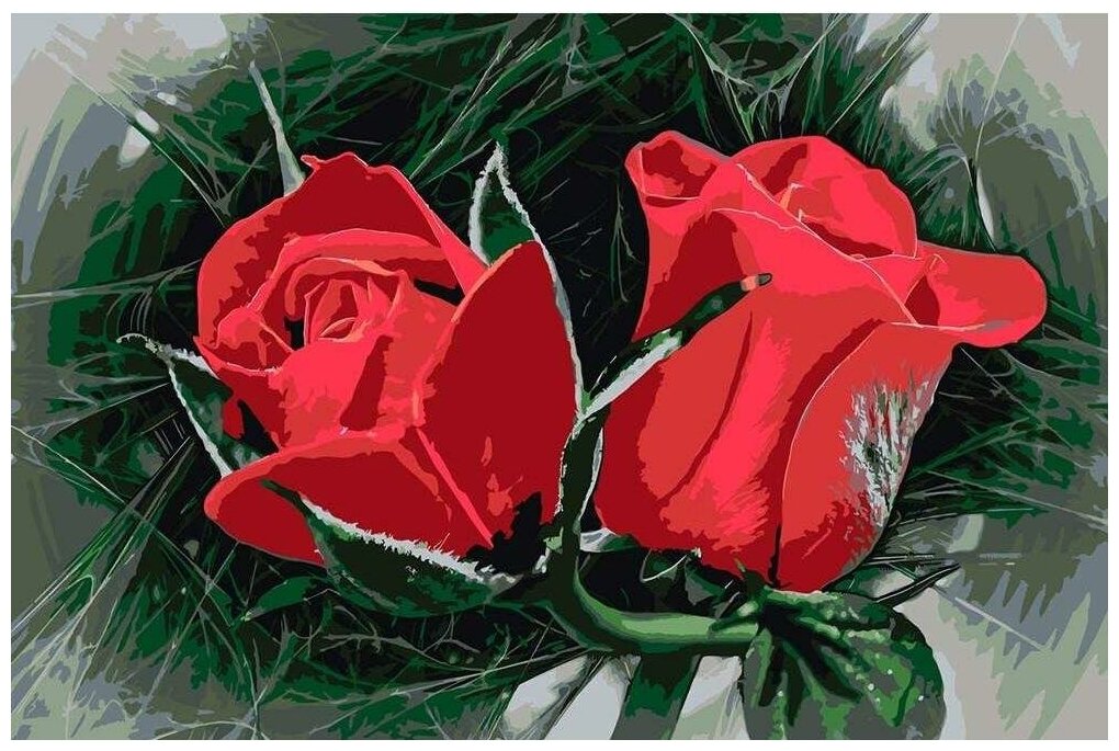 Картина по номерам "Роскошные розы", 40x60 см