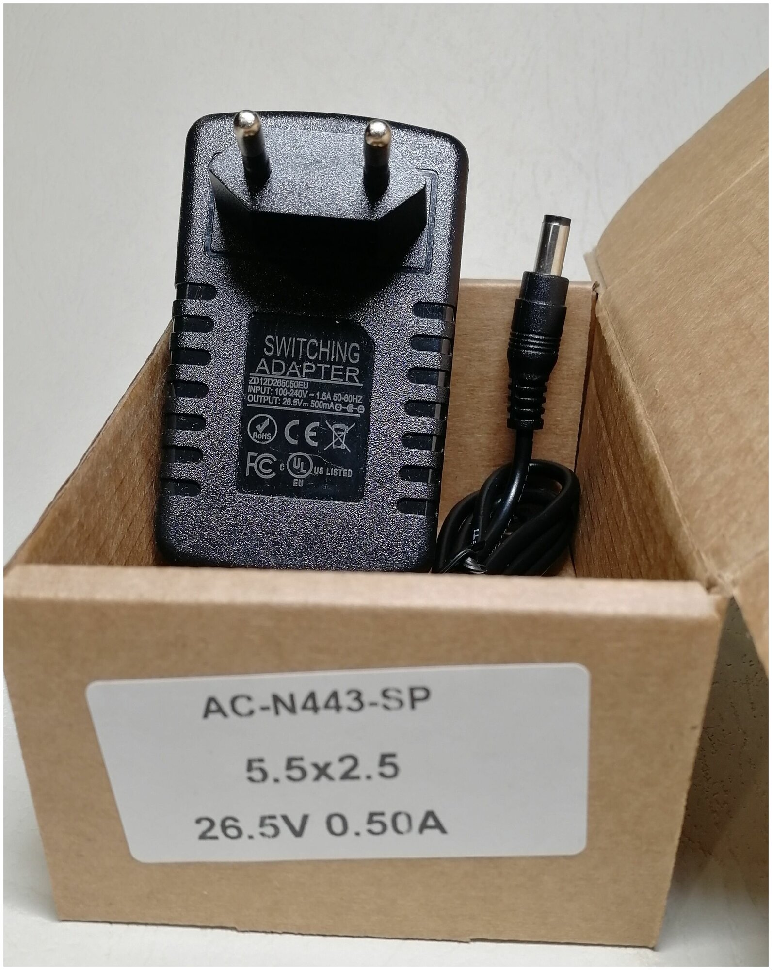 Зарядное устройство адаптер Maxwell MW-3246, MW-3247 26.5v 0.5a