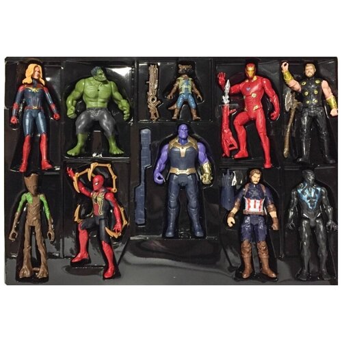Мстители - набор из 10 фигурок с аксессуарами фигурки героев мультфильма железный человек человек паук