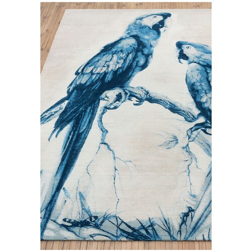 Ковер на пол 2,5 на 3 м в спальню, гостиную, голубой Art Rugs Parrots Blues