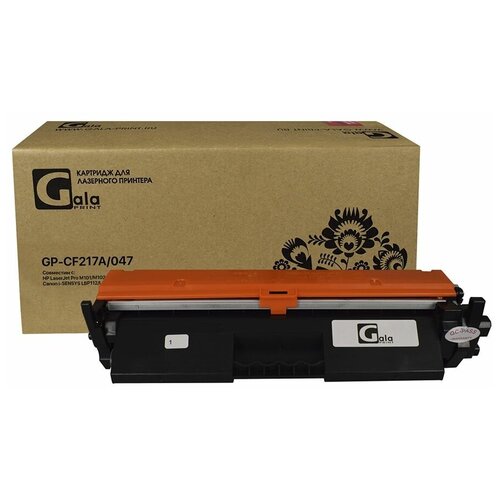 Картридж GalaPrint CF217A/047 (HP 17A) для HP LaserJet Pro M101/M102/M102w/M129/M130/M130fw/Canon i-SENSYS LBP112/LBP113/MF112/MF113 лазерный чип булат c 047 cf217a для canon lbp113 mf113 hp lj m102 lj m130 чёрный 1600 стр универсальный