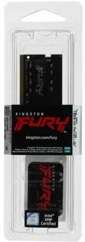 Оперативная память Kingston Fury Impact DDR4 - 8Gb, 3200 МГц, SO-DIMM, CL20 (kf432s20ib/8)