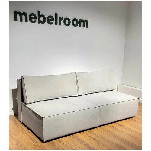 Диван кровать, серый, прямой, еврокнижка, 200х100х80 см, mebelroom