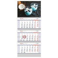 Календарь квартальный 3 бл. на 3 гр. OfficeSpace Standard "Sweet dessert", с бегунком, 2023г. 338128