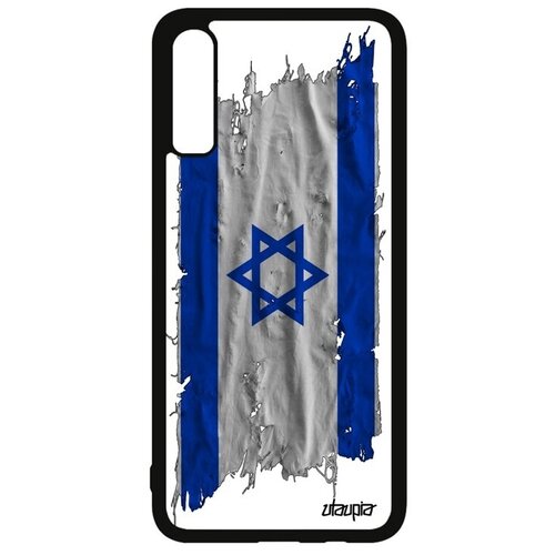 фото Противоударный чехол для мобильного // galaxy a70 // "флаг израиля на ткани" дизайн патриот, utaupia, белый
