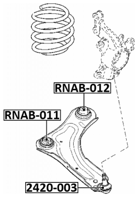 Сайлентблок переднего нижнего рычага Febest RNAB-011