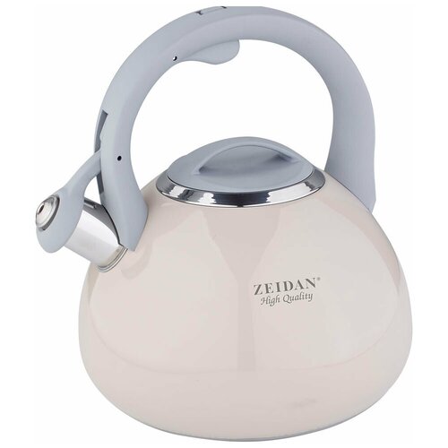 фото Чайник со свистком zeidan z-4250 бежевый, 3л.