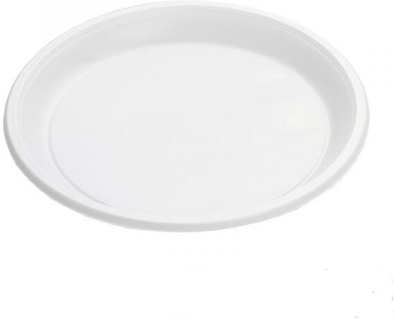 Тарелка Мистерия d167 мм 100шт белая, пластик, одноразовая