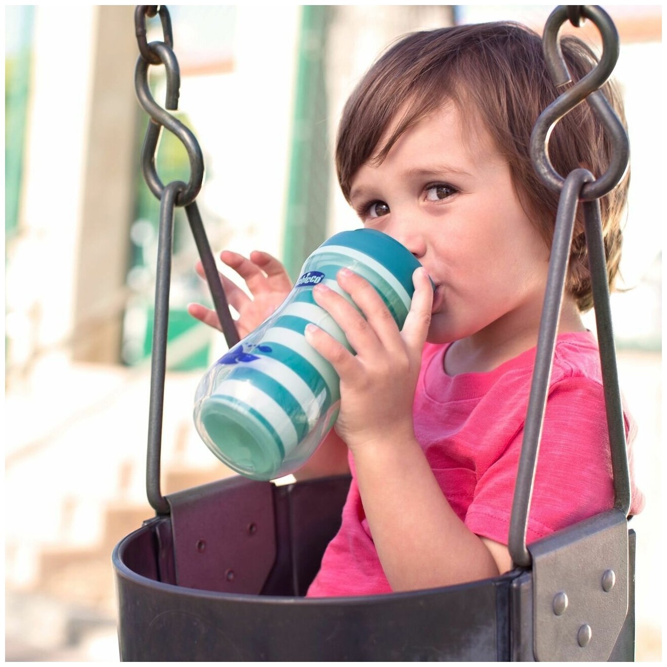 Чашка-поильник Chicco Active Cup (носик ободок), 1 шт., 14 +, 266 мл, розовый/горох - фото №5