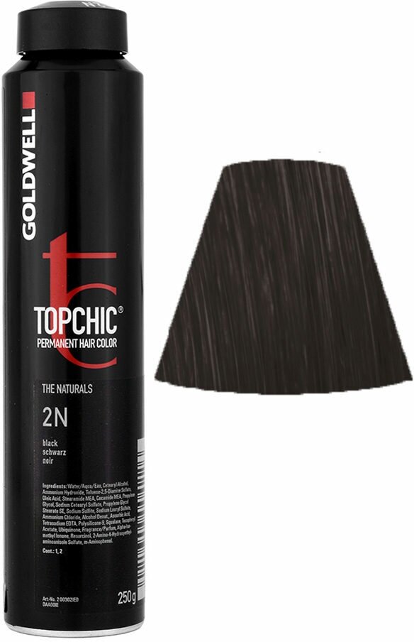 Goldwell Topchic стойкая крем-краска для волос, 2N черный натуральный, 250 мл