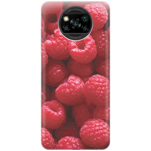 фото Re:pa накладка transparent для xiaomi poco x3 / x3 pro с принтом "малинки"