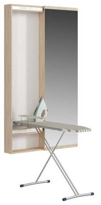 фото Пенал с зеркалом с гладильной доской Светлана, 500х150х1740, Дуб сонома 4162688