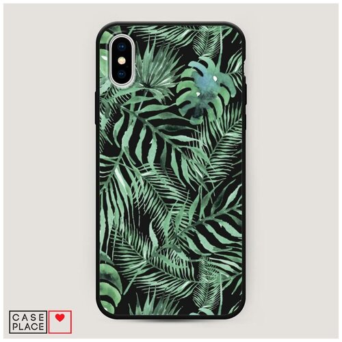 фото Чехол силиконовый матовый iphone xs max (10s max) папоротник фон 2 case place