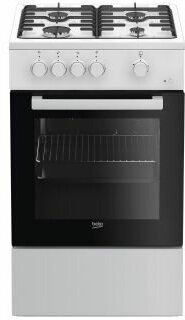 Газовая плита Beko FSG52010W, газовая духовка, без крышки, эмаль, белый и черный [7786988355] - фотография № 6