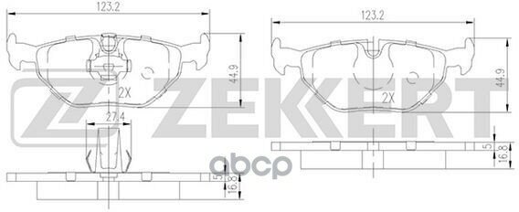 Колодки Торм. Диск. Задн. Bmw 5 (E39) 95- Alpina B10 (E39) 96- Zekkert арт. bs-2850