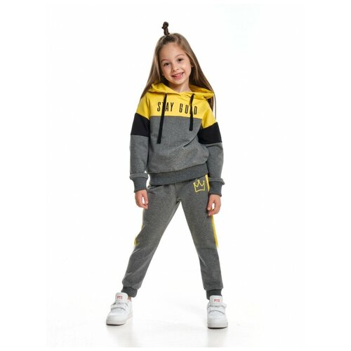 фото Костюм mini maxi, 7115, цвет горчичный/серый/черный, размер 98