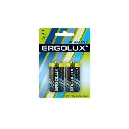 Элемент питания алкалиновый LR14 BL-2 LR14 BL-2 1.5В Alkaline (блист.2шт) Ergolux 11751 ( 6 упак.) элемент питания алкалиновый lr20 bl 2 lr20 bl 2 1 5в alkaline блист 2шт ergolux 11752 6 упак