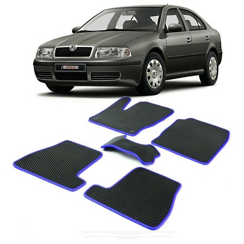 Коврики EVA ЕВА ЭВА в салон автомобиля OCTAVIA A3, A3 TOUR 1997-2010 Skoda Шкода Октавиа Октавия Тур А 3 оранжевый кант