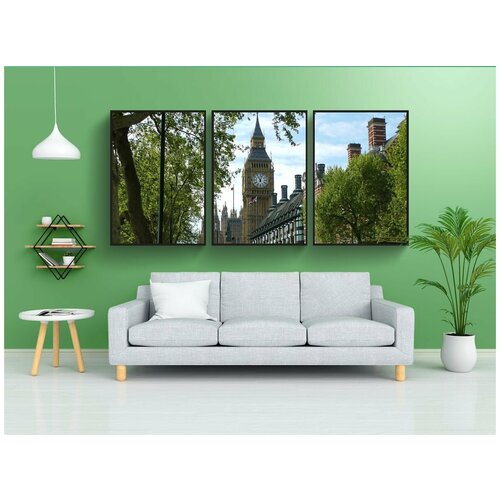 фото Набор модулных постеров для интерьера "большой бен, лондон, великобритания" 60x90 см. в тубусе, без рамки lotsprints