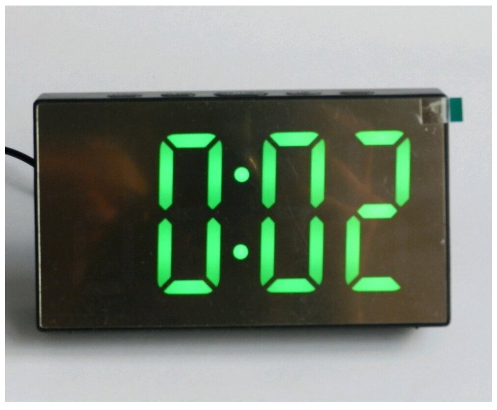 Часы настольные DS-3699L/4 зеркальные+ дата+ температура цифры зеленые