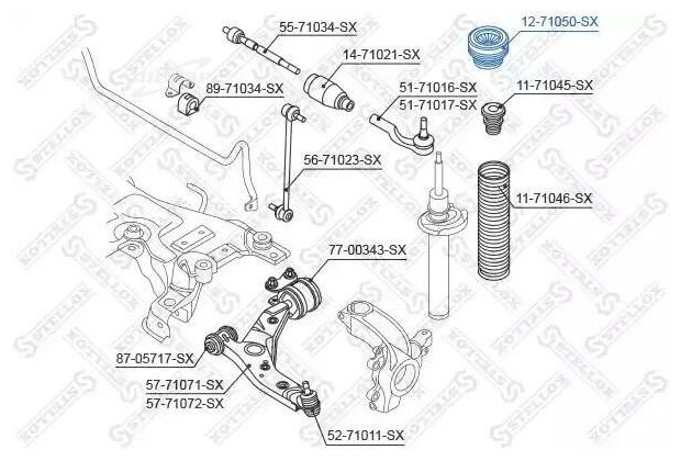 STELLOX 1271050SX 12-71050-SX_опора амортизатора переднего!\ Mazda 3 1.4-2.0/1.6Di/TDi/TDCi 03> 1шт