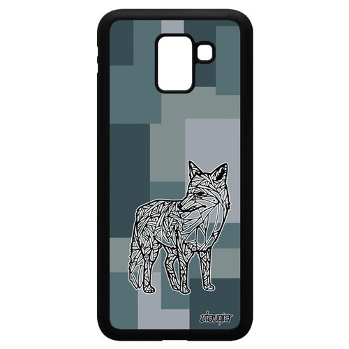 фото Защитный чехол на смартфон // galaxy j6 2018 // "лиса" дизайн хищник, utaupia, серый