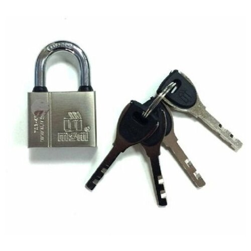 Замок навесной висячий MSM ts 3-40 мм стальной корпус 4 ключа в комплекте 500₽