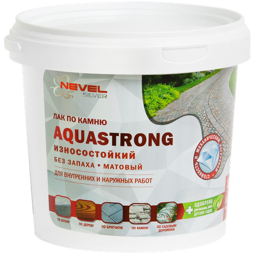 Лак по камню Aquastrong матовый прозрачный 1.0 кг лак aquastrong по камню бесцвeтный матовая 2 5 кг