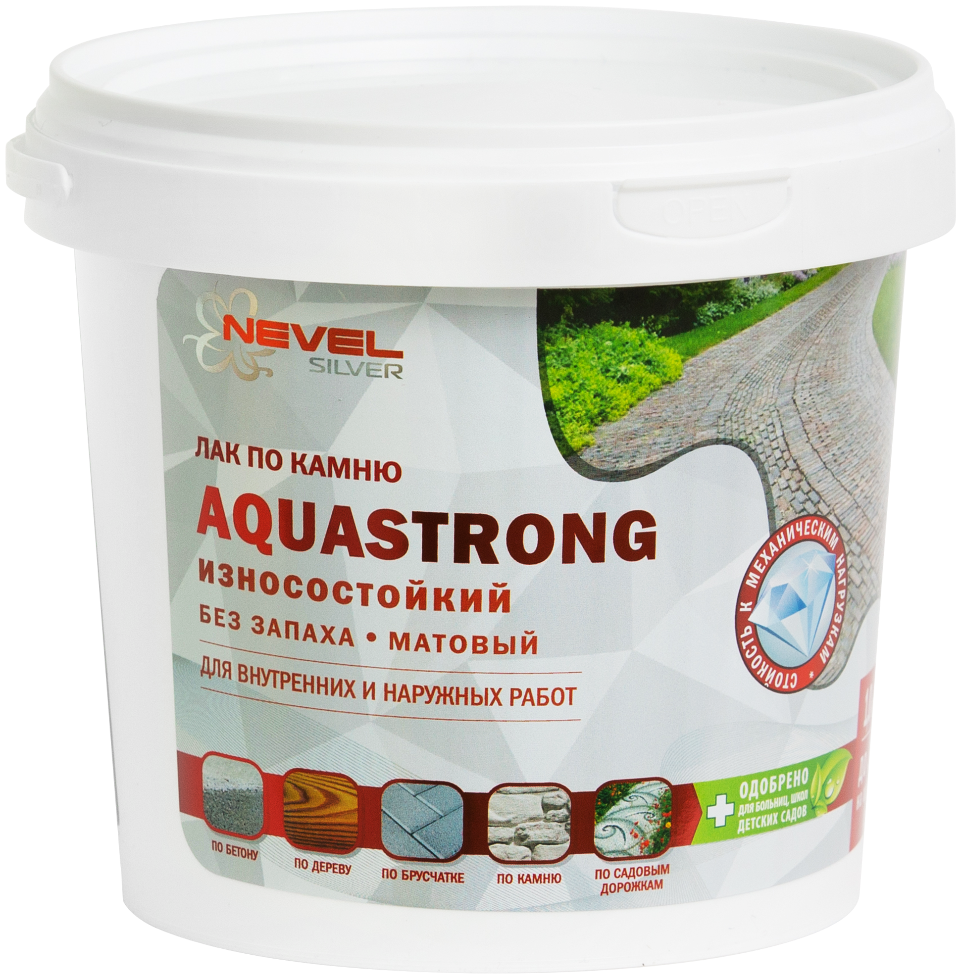 Лак по камню Aquastrong матовый 1.0 кг