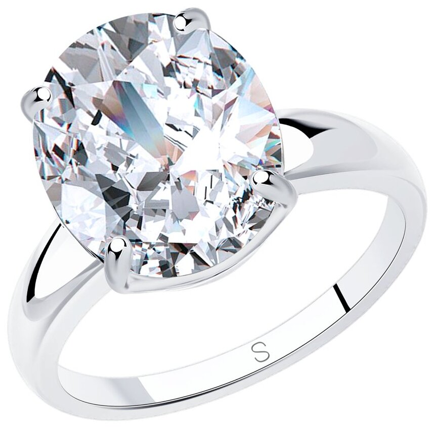 Помолвочное кольцо из серебра с фианитом 94012074 