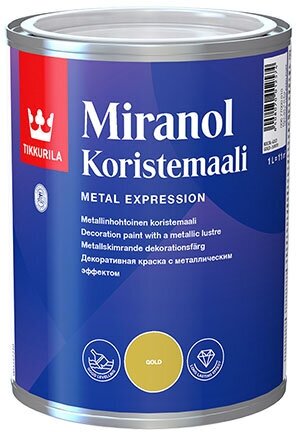 Tikkurila Miranol Koristemaali / Тиккурила Миранол декоративная краска металлик серебро 1л