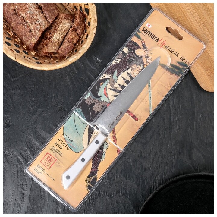 Нож Samura универсальный Harakiri, 15 см, корроз.-стойкая сталь, ABS пластик - фото №9