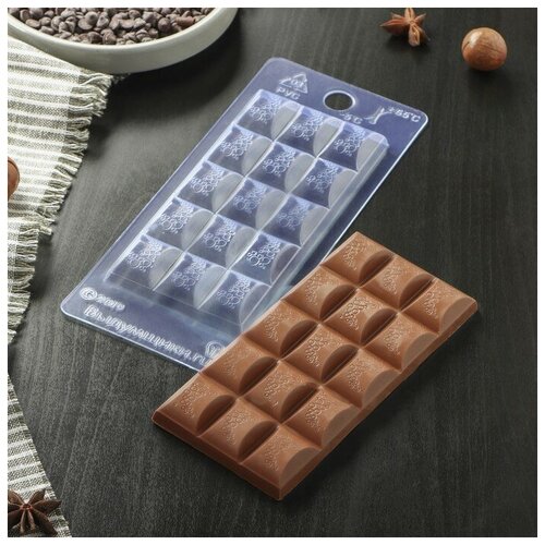 Форма для шоколада и конфет пластиковая 7×15×1 см «Воздушный», цвет прозрачный