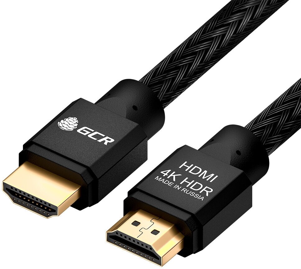 Greenconnect Кабель 1.0m HDMI версия 2.0, HDR 4:2:2, Ultra HD, 4K 60 fps 60Hz/5K*30Hz, 3D, AUDIO, 18.0 Гбит/с, 28/28 AWG, OD7.8mm, тройной экран, черный нейлон, AL корпус черный, GCR-51307 Greenconnect HDMI (m) - HDMI (m) 1м (GCR-51307)