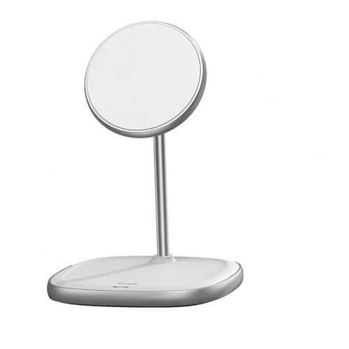 фото Беспроводное зарядное устройство xiaomi baseus swan magnetic desktop bracket wireless charger for iphone 12 standard version 15w white (bs-w519)