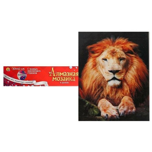 Купить Алмазная мозаика с полным заполнением, без подрамника, 30 × 40 см «Гордый лев»