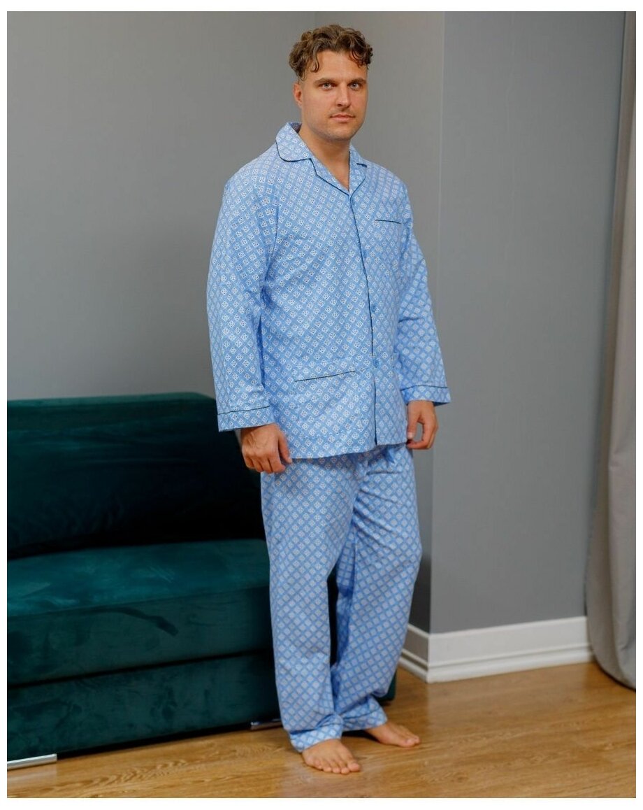 Пижама мужская со штанами и рубашкой хлопок фланель - фотография № 6