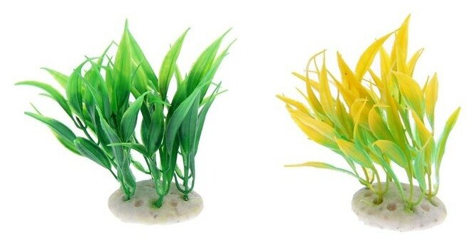 Пижон Аква Растение искусственное аквариумное кустовое, 10 см, зеленое - фотография № 4