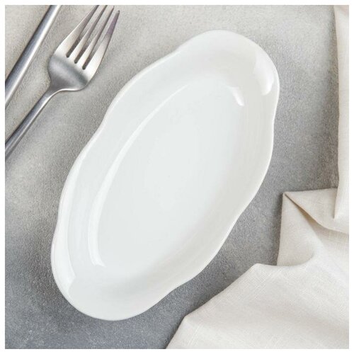 фото Тарелка овальная turon porcelain «белая»,d=18 см mikimarket