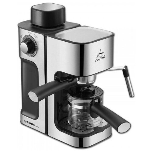 Кофеварка Espresso FIRST 5475-2 , 800 Вт, 4 бар, 0.6 л, капучинатор, Black-Bruched