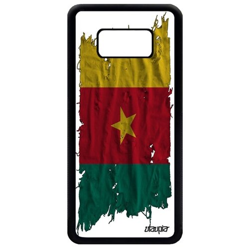 фото Противоударный чехол для мобильного // galaxy s8 // "флаг камеруна на ткани" страна дизайн, utaupia, белый